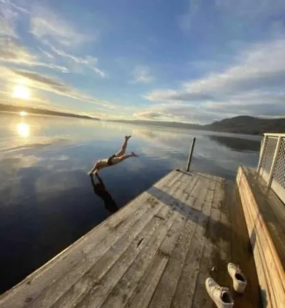 100 Kvm Suite, Activitypark, Beach, Swimmingpool Lovely View Over Mjosa Near By Hamar, Order Your Own Breakfast At Wood Apartment Brumunddal